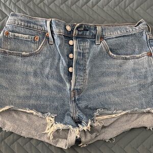 Levi's Distressed Blue Jean Shorts